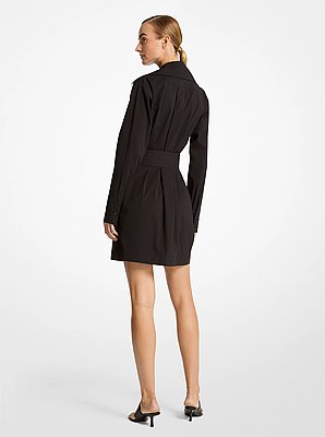 Robe trench en popeline de coton extensible