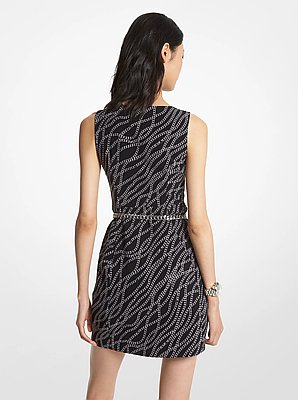 Minivestido de sarga el&aacute;stica con estampado status