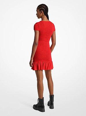 Smocked Georgette Mini Dress
