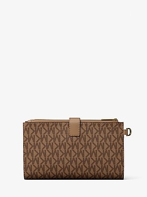 Jet Set Large Signature Logo Wristlet