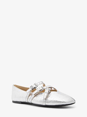 Indy Flex Crackled Metallic Leather Ballet Flat