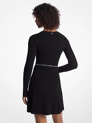 Abito in maglia stretch con cintura