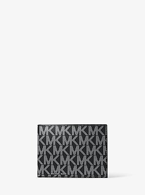 Hudson Metallic Signature Logo Billfold Wallet With Passcase