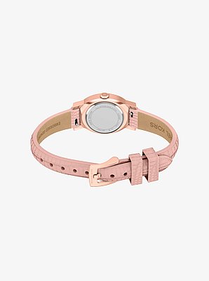 Petite Maude Rose Gold-Tone and Lizard Embossed Leather Watch