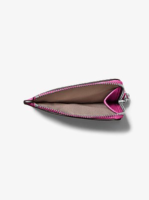 Petite pochette-bracelet avec &eacute;tui pour cartes Jet Set en cuir grain&eacute;