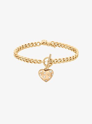 Pav&eacute; Heart Charm Bracelet