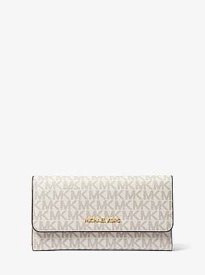 Billetera Jet Set grande de tres paneles con logotipo