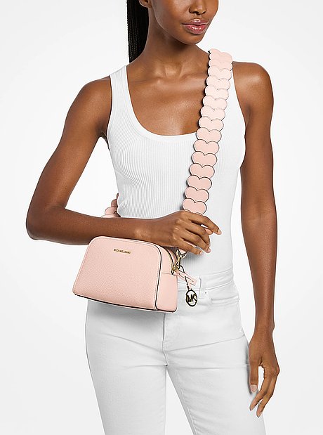 Ashton Extra-Small Heart Embellished Strap Camera Crossbody Bag