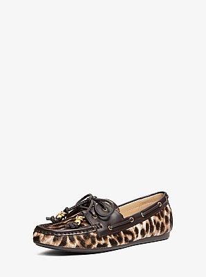 Fallon Leopard Print Calf Hair Moccasin