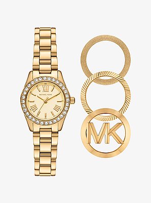 Lexington Brushed Gold-Tone Watch Gift Set