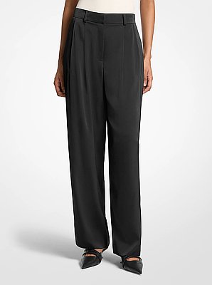 Pleated Satin Pants