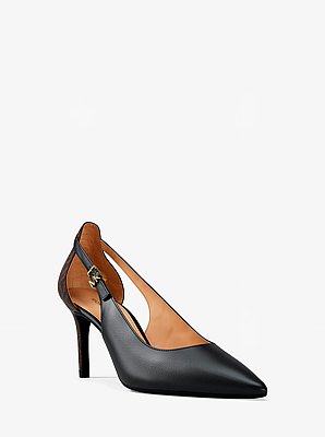 Rachel Leather and Signature Logo Flex Pump