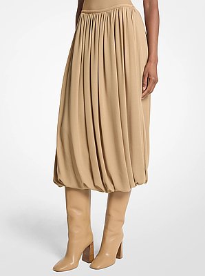 Tissue Wool Crepe Bubble Skirt