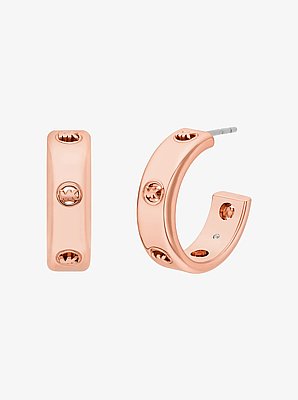 Orecchini Huggie con logo