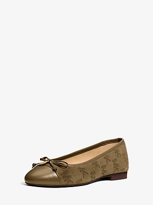 Ballerina Piper Flex in pelle scamosciata con logo