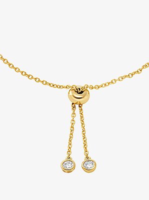 Fulton Precious Metal-Plated Pav&eacute; Logo Slider Bracelet