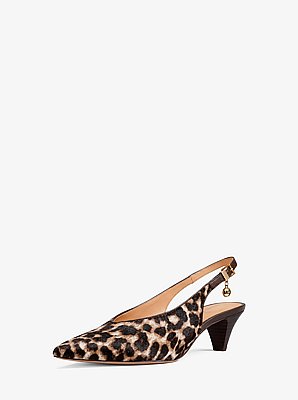 Tonya Leopard Print Calf Hair Slingback Pump