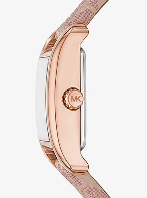 Petite montre Monroe de ton or rose avec bracelet &agrave; logo