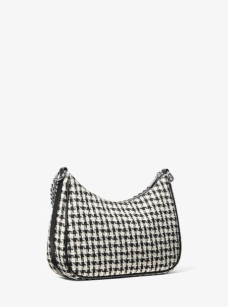 Jet Set Travel Houndstooth Woven Convertible Pochette