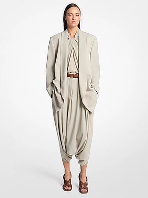 Tissue Wool Crepe Bathrobe Jacket