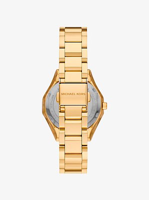 Rel&oacute;gio dourado com incrusta&ccedil;&otilde;es Raquel mini