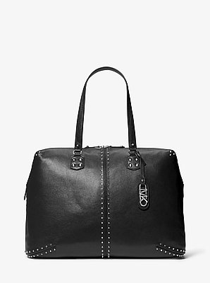 Bolso de viaje Astor extragrande de piel con tachuelas