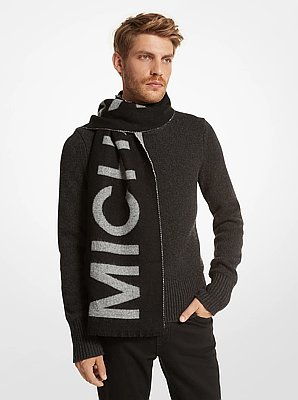 Oversized Logo Knit Scarf