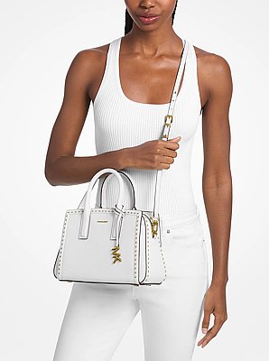 Laila Small Studded Leather Satchel