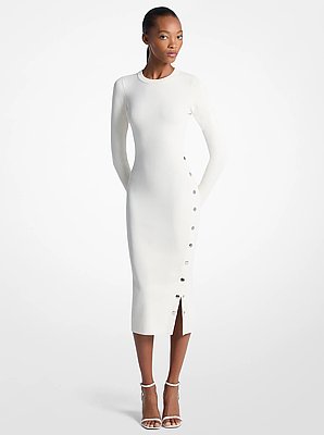Viscose Blend Snap Dress