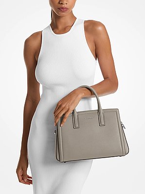Bolso satchel Laila mediano de piel con bloques de color
