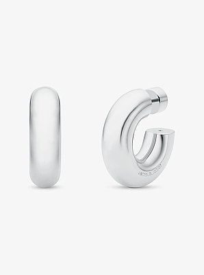 Aretes de argolla peque&ntilde;os de lat&oacute;n chapado en metal precioso