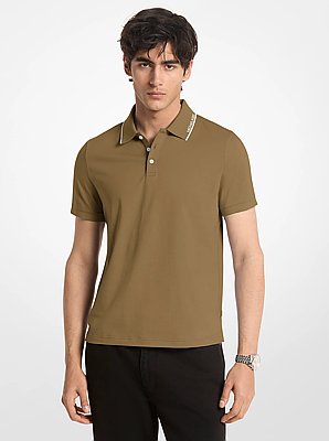 Polo de punto liso de algod&oacute;n con ribete