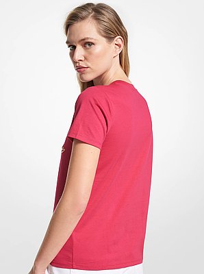 Metallic Logo Aviator Print Organic Cotton T-Shirt