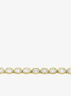 Precious Metal-Plated Cubic Zirconia Tennis Necklace