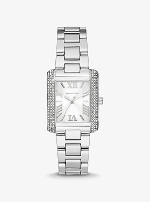 Mini Emery Pav&eacute; Silver-Tone Watch