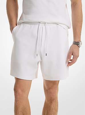 Shorts in misto cotone con tasche e logo