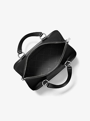 Grayson Medium Pebbled Leather Duffel Crossbody Bag