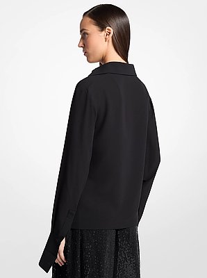 Silk Georgette Wrap Blouse