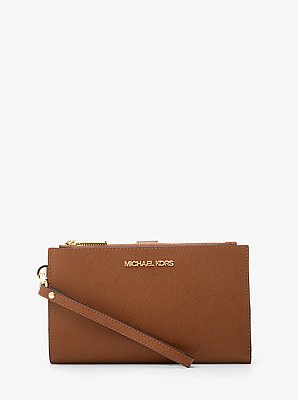 Jet Set Large Leather Smartphone Wristlet Wallet