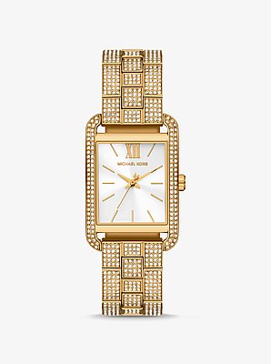 Reloj Monroe en tono dorado con incrustaciones
