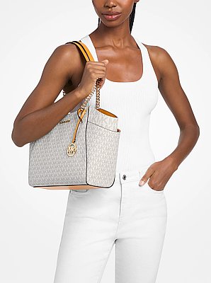 Bolso de hombro Jet Set grande con logotipo