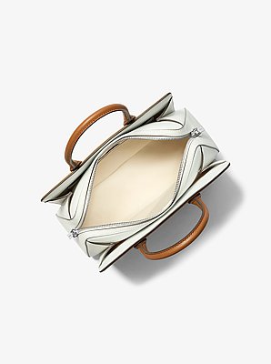 Laila Medium Color-Block Leather Satchel image number 1