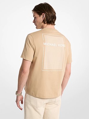 T-shirt en coton imprim&eacute; avec logo