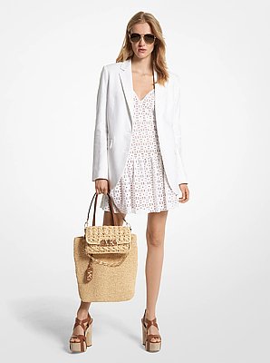 Linen Blend Boyfriend Blazer