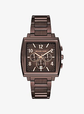 Reloj Rhys oversize en tono marr&oacute;n