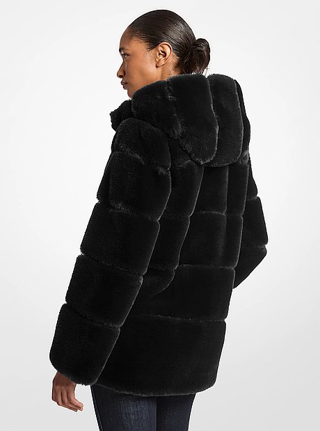 Faux Fur Hooded Coat