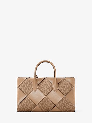 Borsa a mano Mirella piccola con stampa logo