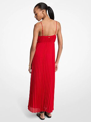 Pleated Georgette Maxi Dress