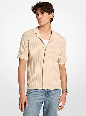 Textured Knit Polo Shirt