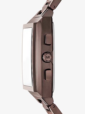 Reloj Rhys oversize en tono marr&oacute;n